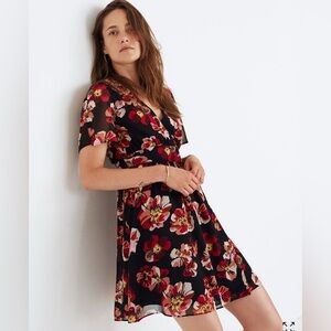 Madewell Tulip-Sleeve Mini Dress in French Rose Sz 4